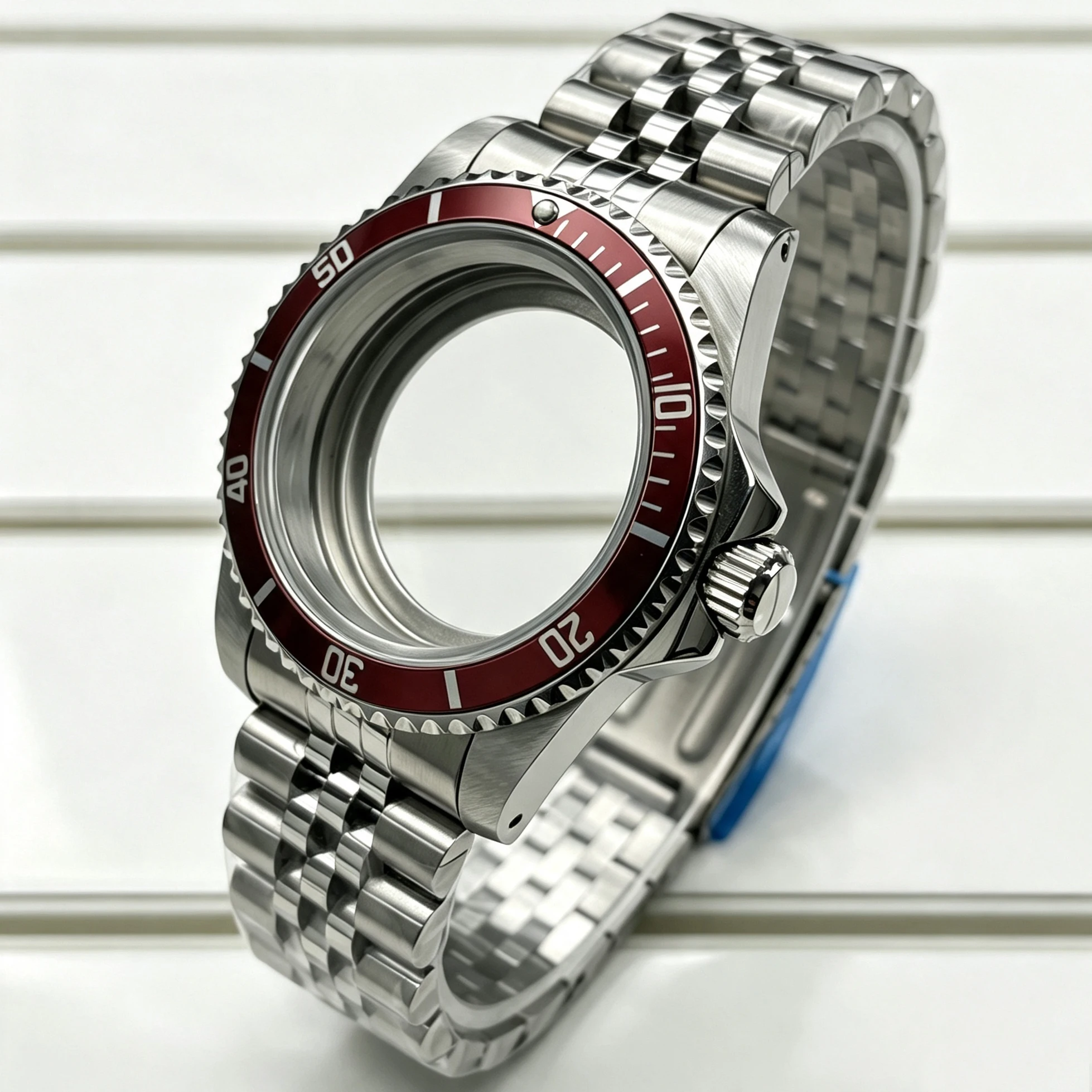 Premium 39.5mm Stainless Steel Watch Case with Sapphire Glass