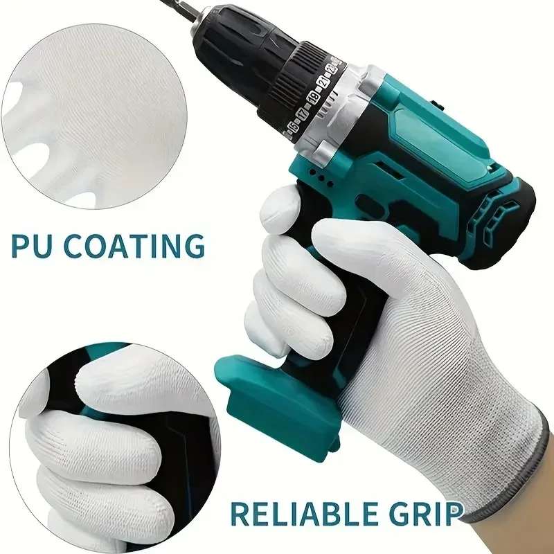Antistatic Gloves 1/10pairs Pu Coated Palm Coated Finger Antiskid for Finger Protection