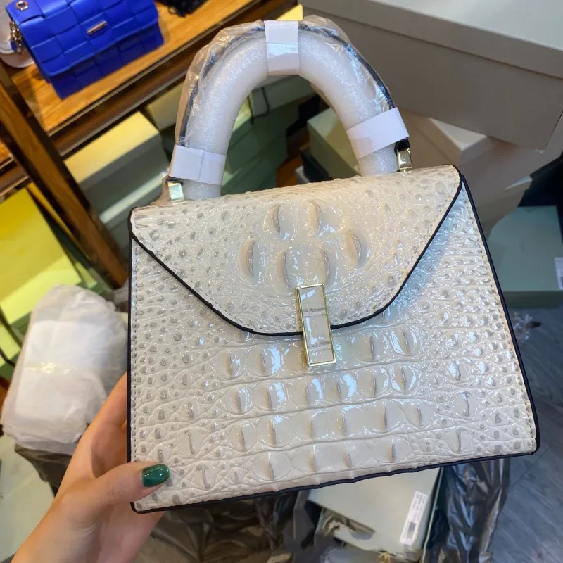 Borsa a mano da donna vintage con patta e risvolto, in pelle crosta, nuova borsa a tracolla di design da donna, a tracolla singola_voghion.com