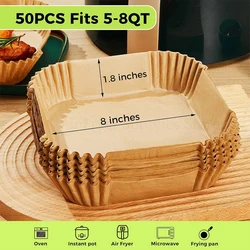 Non-Stick Square Air Fryer Parchment Liners (50PCS)