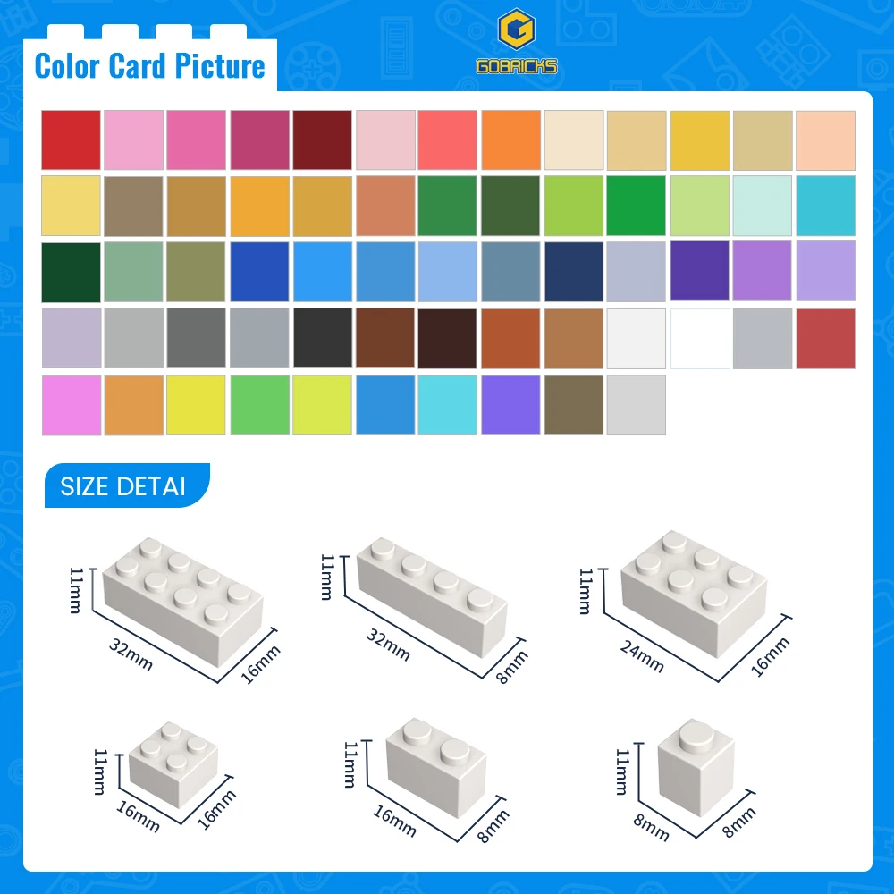 Gobricks 30pcs 76768 MOC Mixed Color Arch 1x5x4 Brick Irregular