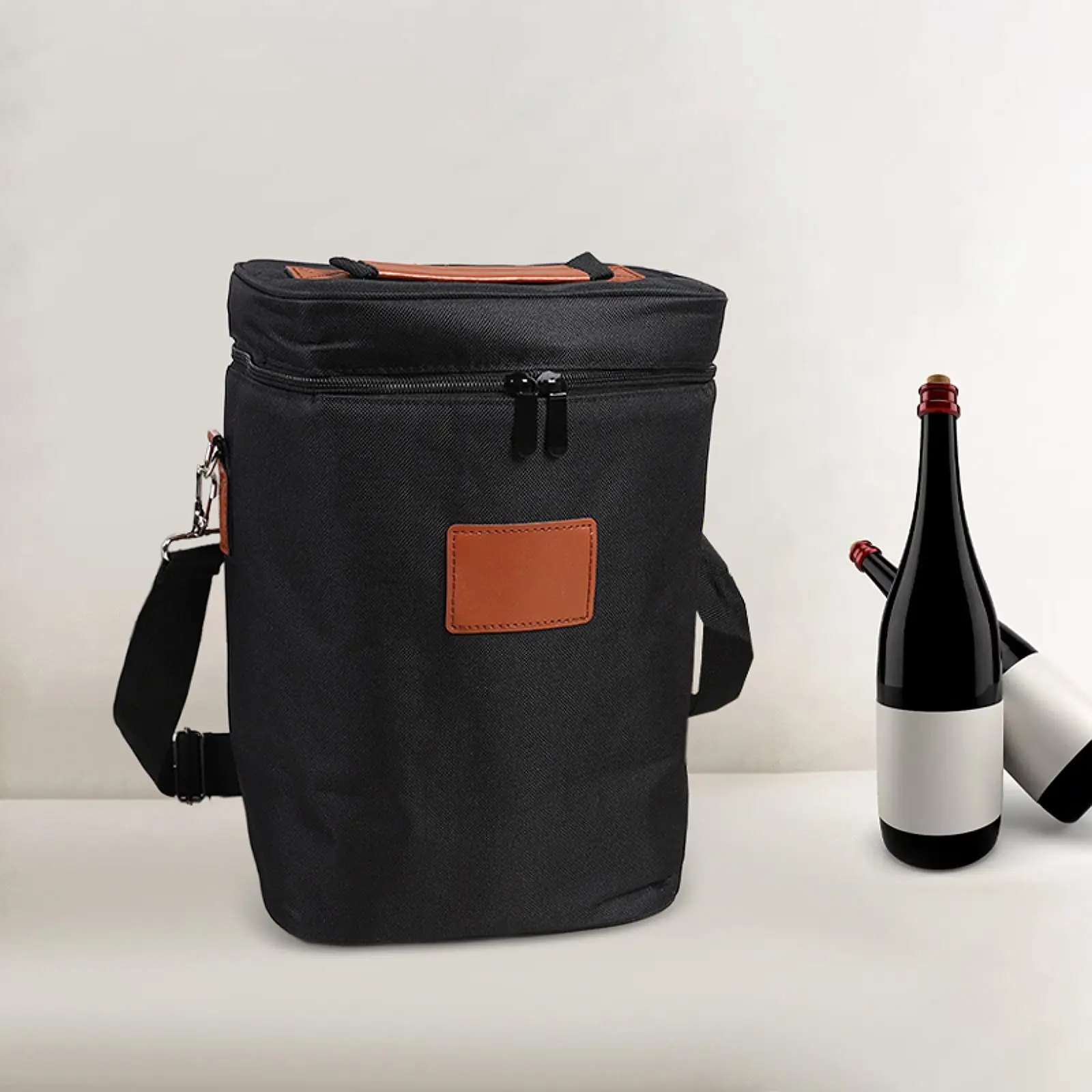 Red Insulation Bag Store 4 Bottles Picnic Bag Cooler for Park Milk