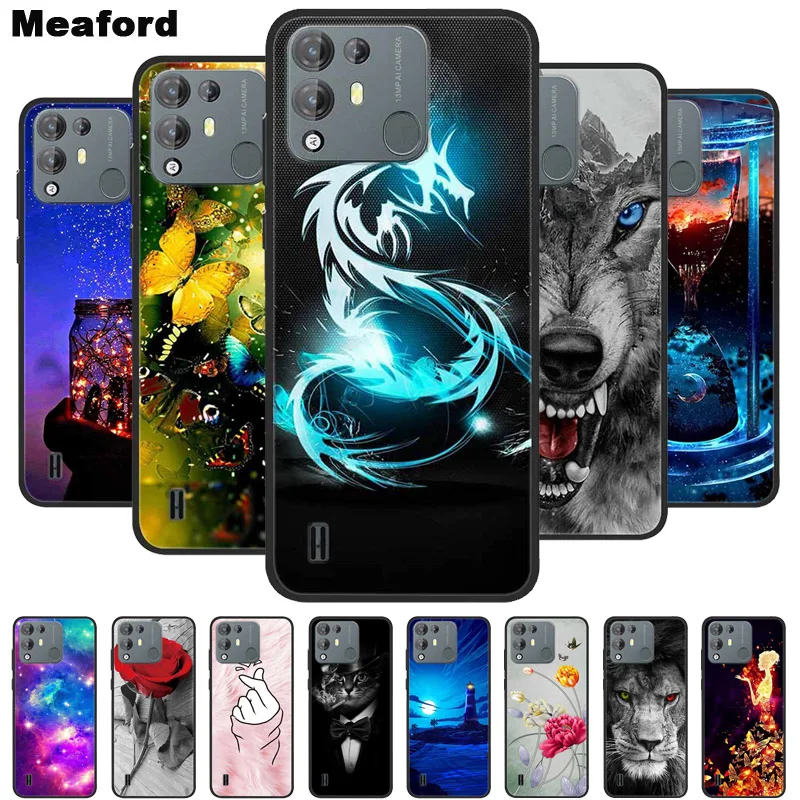 Custodia Per Blackview A55 Pro + Pellicola Vetro Temperato, Cover Sottile In TPU Morbido, Antigraffio E Assorbimento Urto, Nero