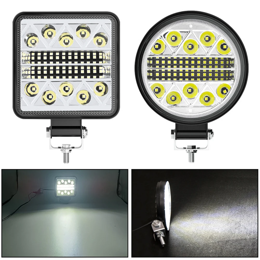 102W 자동차 34SMD LED 스포트라이트 작업 라이트 바, 트랙터 SUV 트럭 운전 안개 램프 3030 헤드 라이트용, 1 개