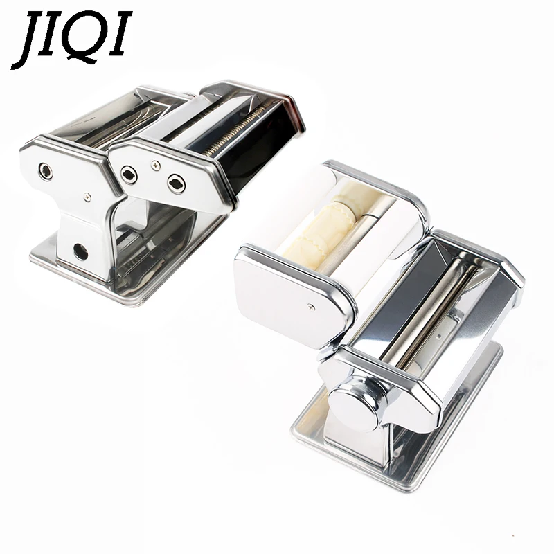 Hand Crank Pasta Maker 2 Blades Stainless Steel Manual Dumpling Noodle Making Machine Pressing Spaghetti Cutter Dough Hanger