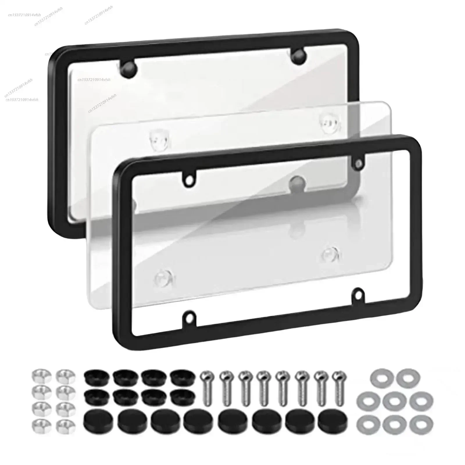 License Plate Covers License Plate Frame with Screw Caps Car Number Protector Frame Licence Plate Protector for Auto Truck