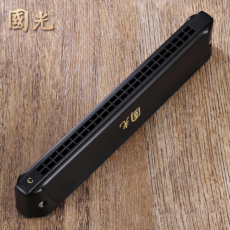 Chromatic harmonica Guoguang harmonica matte 24 holes polyphonic key of #A/B/C/D/E/D/F/G professional performance grade mouth organ