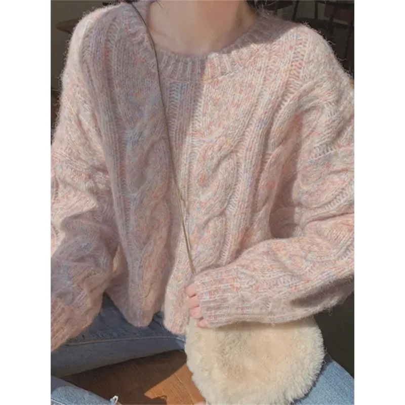 

Winter Womens Sweaters Fall Women Clothing Knitted Loose Sweater Knitting Wool Oversize Pullover Woman Girls Thick N187