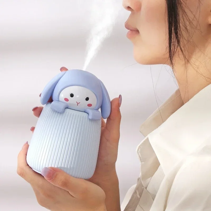 Instrument Cartoon cute rabbit desktop humidifier two-gear Adjustment car bedroom office portable charging spray hydration mute charging portable three speed mini usb fan cute duck outdoor mini creative desktop office handheld neck fan for outdoor