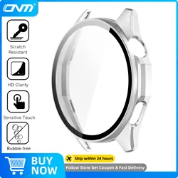 Premium Glass Screen Protector & Hard PC Bumper Case - Anti - Scratch Protection for Watch GT6 46mm (Matte silver)