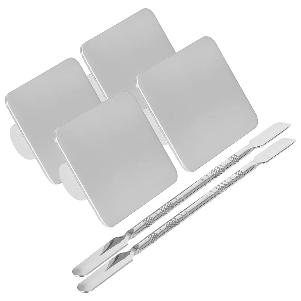 

1 Set of Nail Palette Outdoor Color Mixing Palette Stainless Steel Nail Ring Makeup Mixing Palette