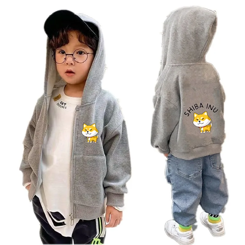 Kids Jackets Shiba Inu Dog Print Hoodie Sweatshirt 5 To 14 Years