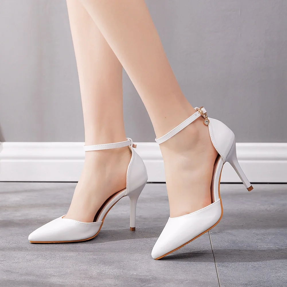 

Big Size New Women's Shoes Fashion Red Black Heels Women Stiletto High-heeled Shallow Mouth Pointed Sexy Hollow Women's Shoes