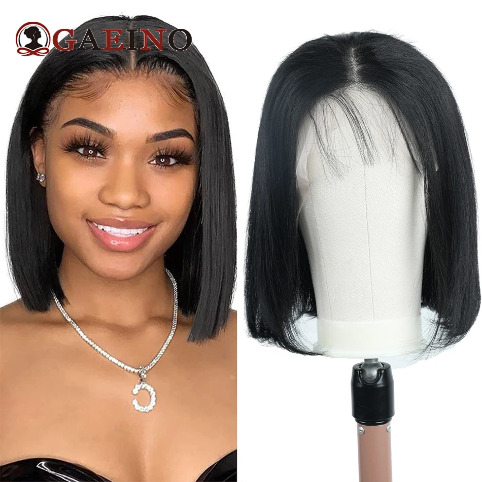 

13x4 Lace Front Human Hair Wig Transparent Lace Frontal Wigs Women Short Bob Wig Glueless Remy Straight Natural Wig 150% Density
