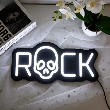 ROCK Skull Design LED Neon Sign