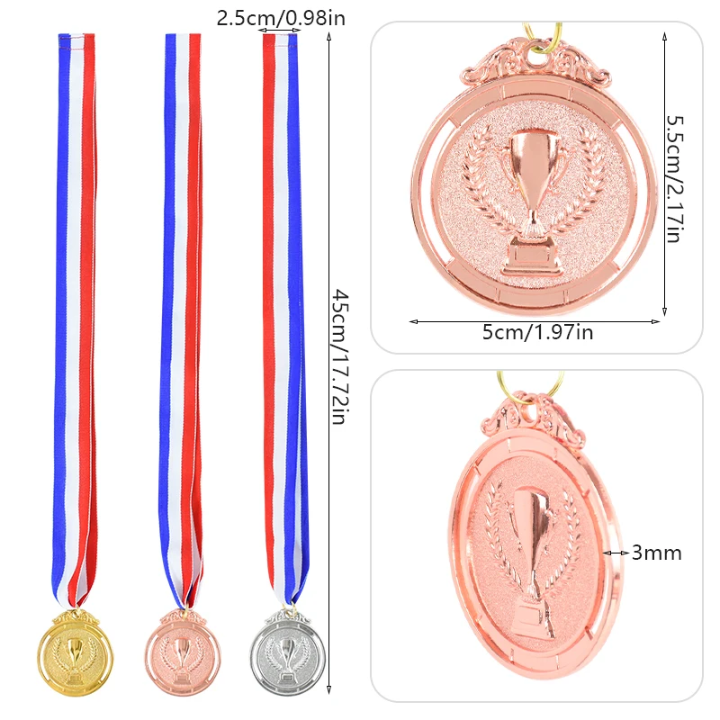 6/1pcs Legierung Gold Gewinner Medaillen Sport preis Auszeichnungen Spielzeug für Sport wettbewerb Kinder Geburtstags feier begünstigt Pinata Füllstoffe – Detail 12