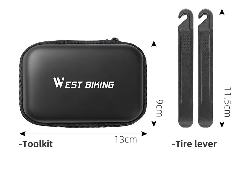 WEST RADFAHREN Tragbare Toolkit Multifunktionale Reparatur Werkzeug Tasche Ratsche Kit Reifen Hebel Mini Pumpe Werkzeuge Set Fahrrad Zubehör – Detail 5