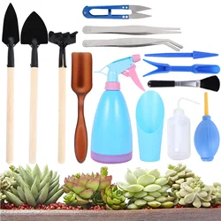 Mini Kit d'outils de jardinage pour plantes succulentes, Mini jardin, repiquage manuel, Kit de jardinage pour bonsaï d'intérieur, 14 pièces 