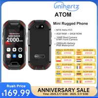 Unihertz Atom Small Rugged Smartphone, 4GB, 64GB Cellphone, P23, 16MP, 4G, 2000mAh Battery, 2.45 “Mobile Phone for Spare Phone