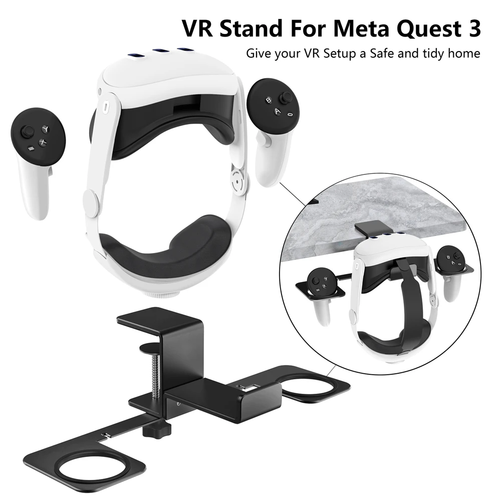 

For Meta Quest 3 Aluminum Alloy Table Side VR Stand Display Holder