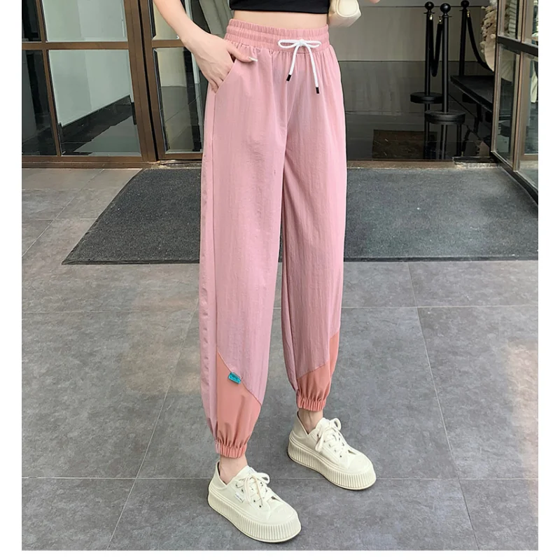 

Женские винтажные широкие брюки-карго, розовые мешковатые прямые брюки с карманами и высокой талией, уличные брюки, лето 2023