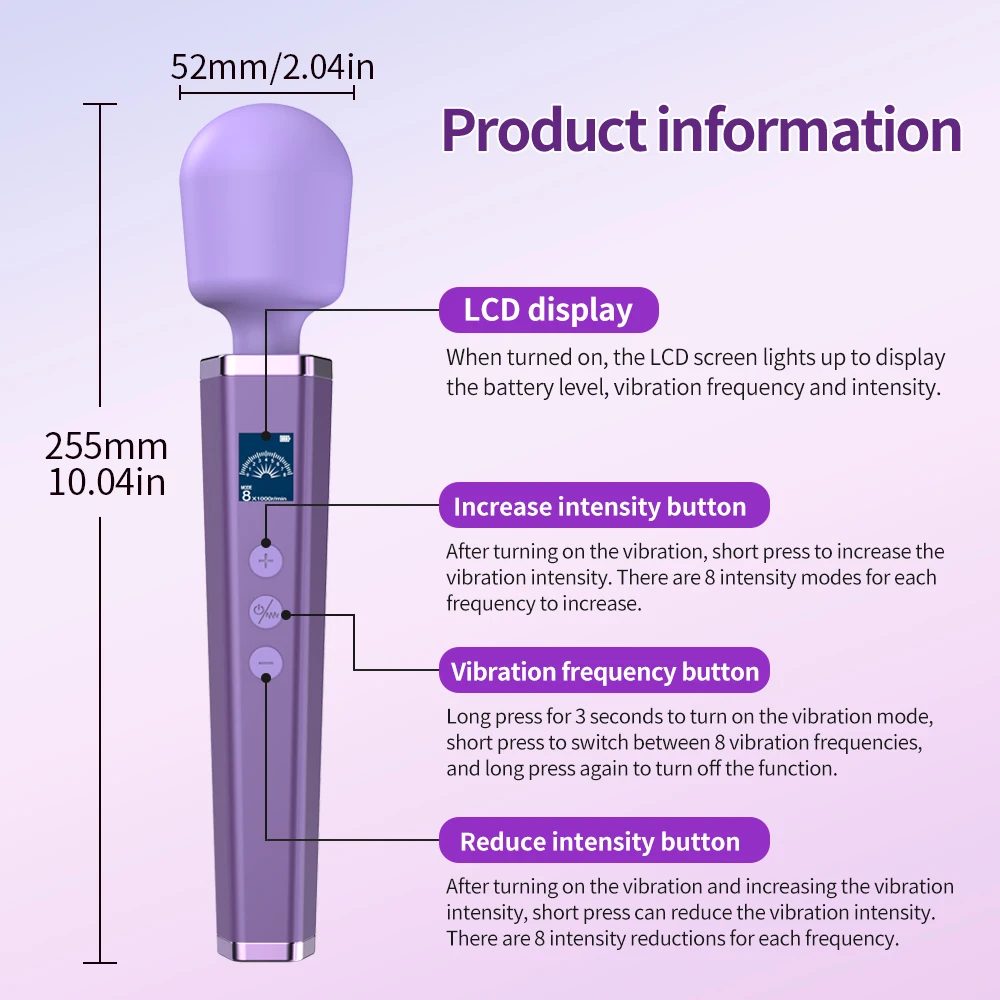 Leistungsstarker großer Zauberstab-Vibrator für Frauen, großer AV-Körpermassager, G-Punkt- und Klitorisstimulator, USB-Ladefunktion, Sexspielzeug für Erwachsene_voghion.com