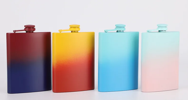 Description Picture 3 of item6OZ colorful Portable 304 SS Flagon black Whiskey Vodka Wine Pot Hip Flask Alcohol Drinking Bottle bar party outdoor utensil