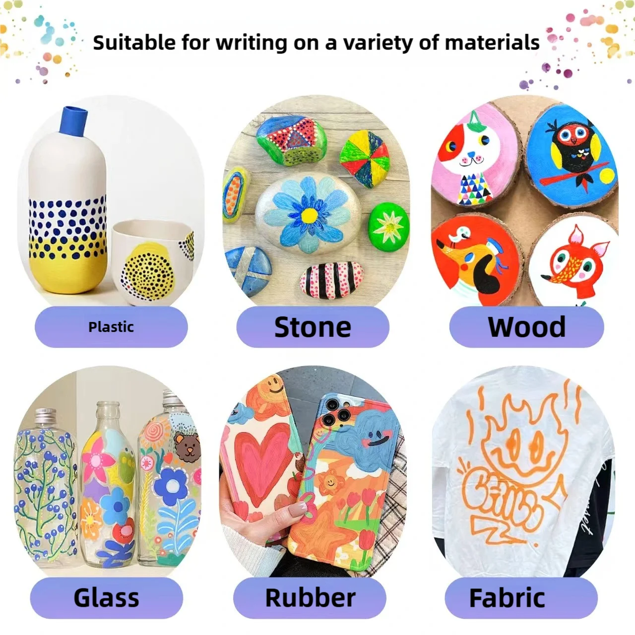 100 Colors Dual Tips Acrylic Marker for Painting Kids Stone Paint Markers Ceramic Glass Wood DIY Art Stationery School