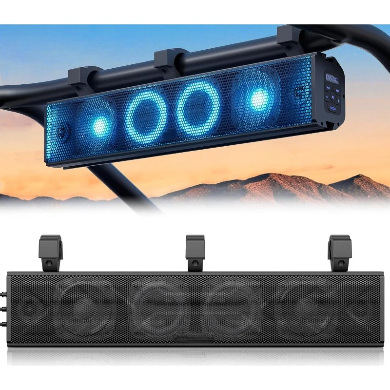

Звуковая панель UTV 25 дюймов, Bluetooth Саундбар ATV с RGB-подсветкой, усиленная звуковая панель Powersports SXS, водонепроницаемая Гольф-карта