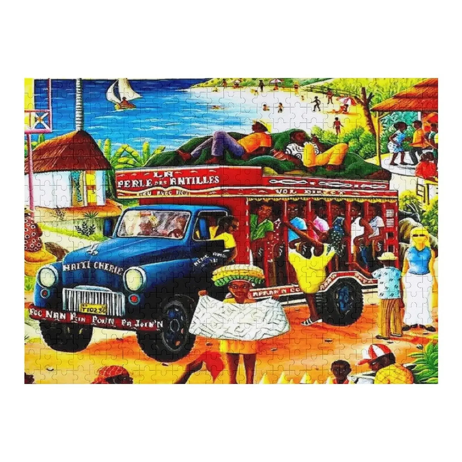 HAITI : Vintage Travel and Tourism Advertising Print Jigsaw Puzzle Personalized Baby Object Puzzle