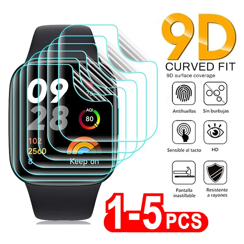 1-5 sztuk 9D zakrzywiona folia hydrożelowa do zegarka Redmi 3 aktywna miękka osłona ekranu do zegarka Xiaomi 2 Lite kolorowa 2019 POCO Smartwatch