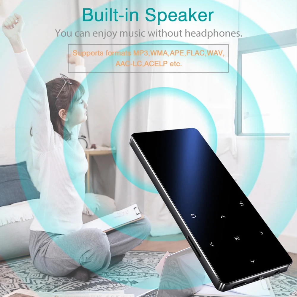 ̴ MP3 ÷̾  Ŀ ġ Ű , 4GB HiFi ݼ ޴  FM ڴ, ũ  De Musica