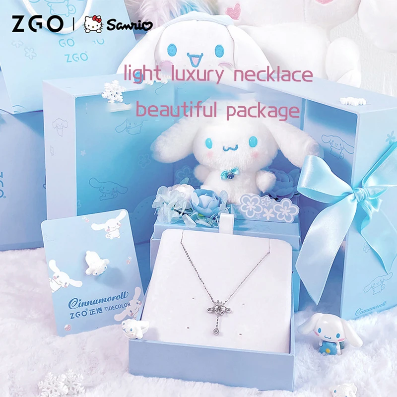 Sanrio My Melody Cinnamoroll Necklace Jewelry 925 Silver New Kawaii Simple Light Luxury Minority