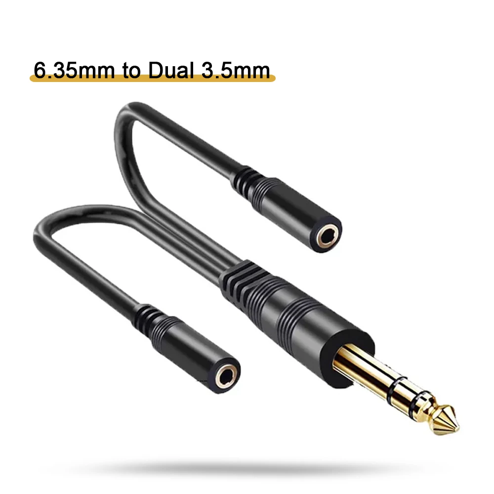 Cuffie Per Monitor Con Scheda Audio In Una Parte A 3 Poli Da 6.5Mm Placcate In Oro Da 6.35Mm Maschio A Doppio Cavo Audio Da 3.5Mm Femmina 1 Maschio 2 