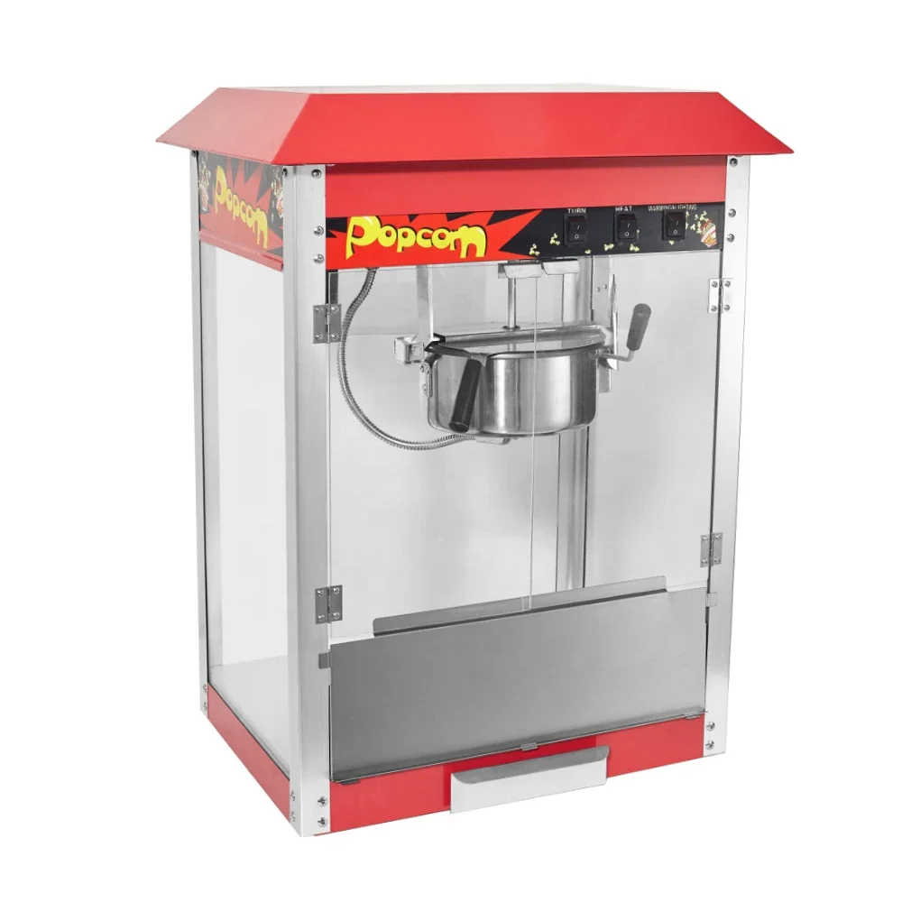 Automatic Popcorn Maker Electric Commercial Popcorn Machine with Cart Sturdy and Durable