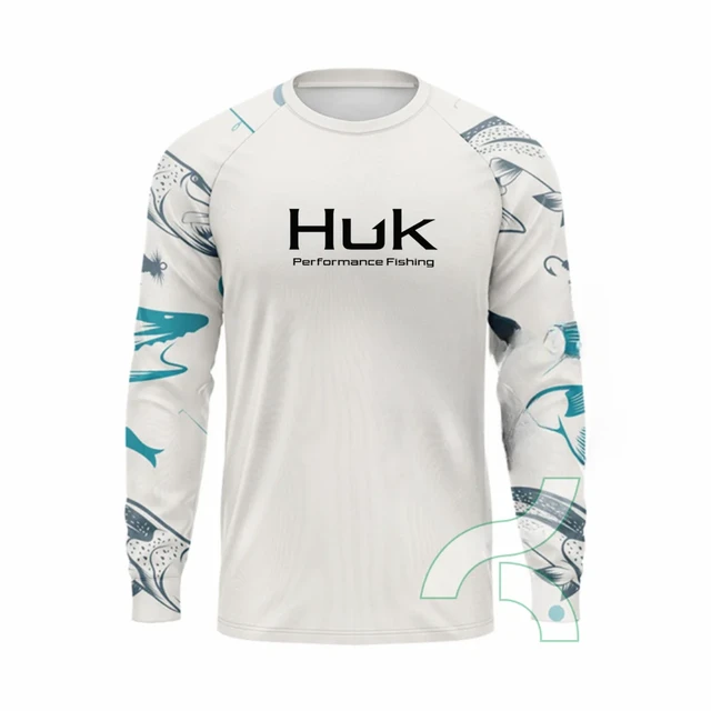 HUK Men's Pattern Pursuit Performance Fishing Shirt - Long Sleeve, Sun  Protection, Stain Release, Superior Breathability