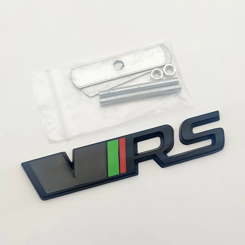 3d RS Logo VRS Emblem Nameplate Car Front Grille Trunk Badge RS VRS Accessories