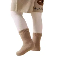 Hiver 30% laine cachemire chaud fourrure enfants chaussette Chic couleur unie mollet chaussette pour enfants épaissir polaire laine automne bas chauds 6