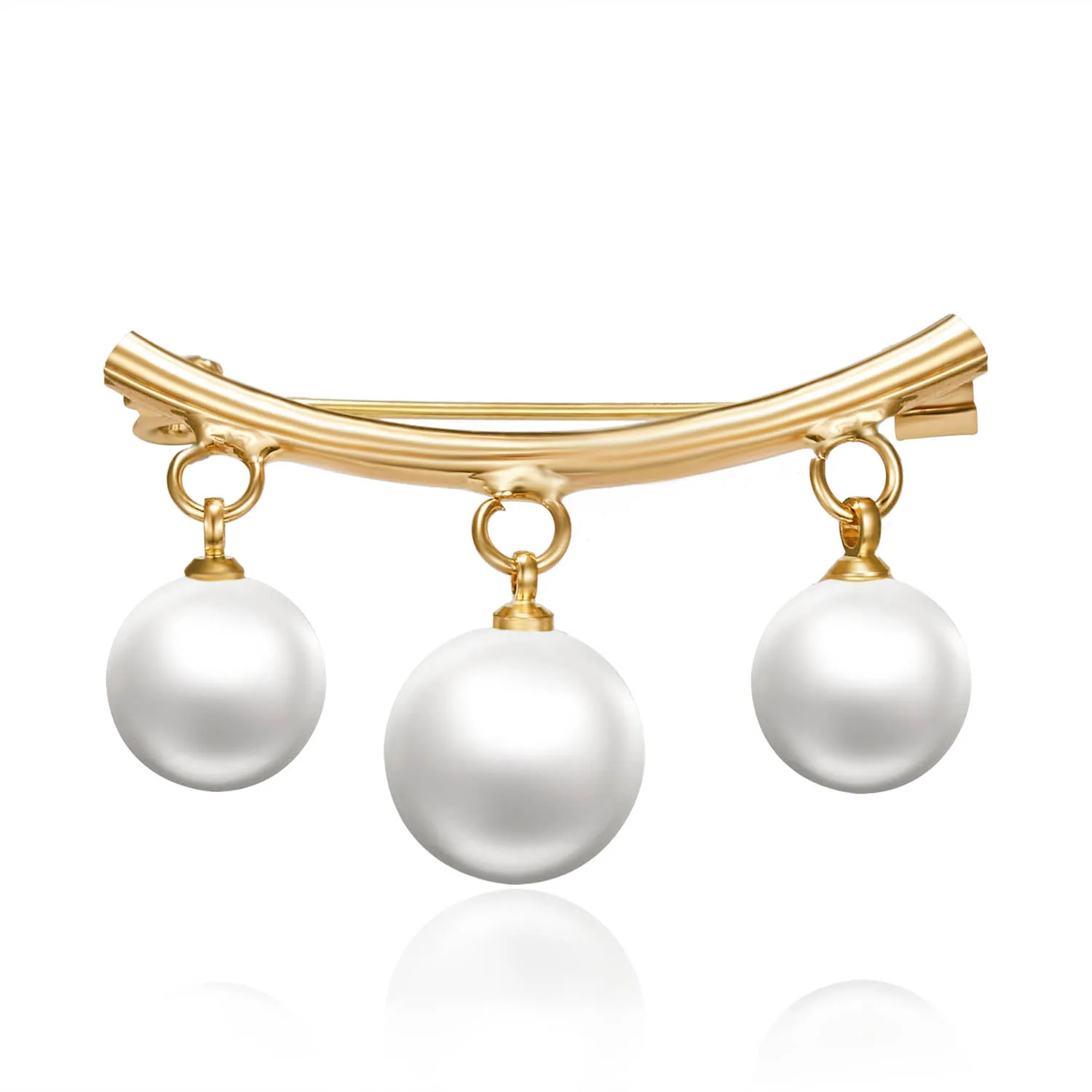 Pearls Brooch Pins for Women Fixed Straps Charm Safe Pin Clothing Clip Badge