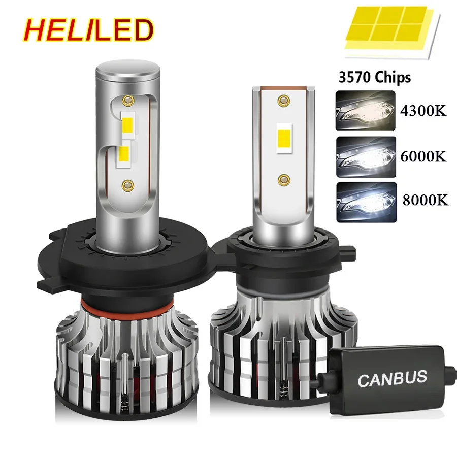 H7 H4 Led Canbus 110W 26000LM Headlight H1 H8 H9 H11 9005 Hb3 Hb4 9012 H13 9007 Led Bulb 12V 4300K 6000K Turbo Lamp For Car