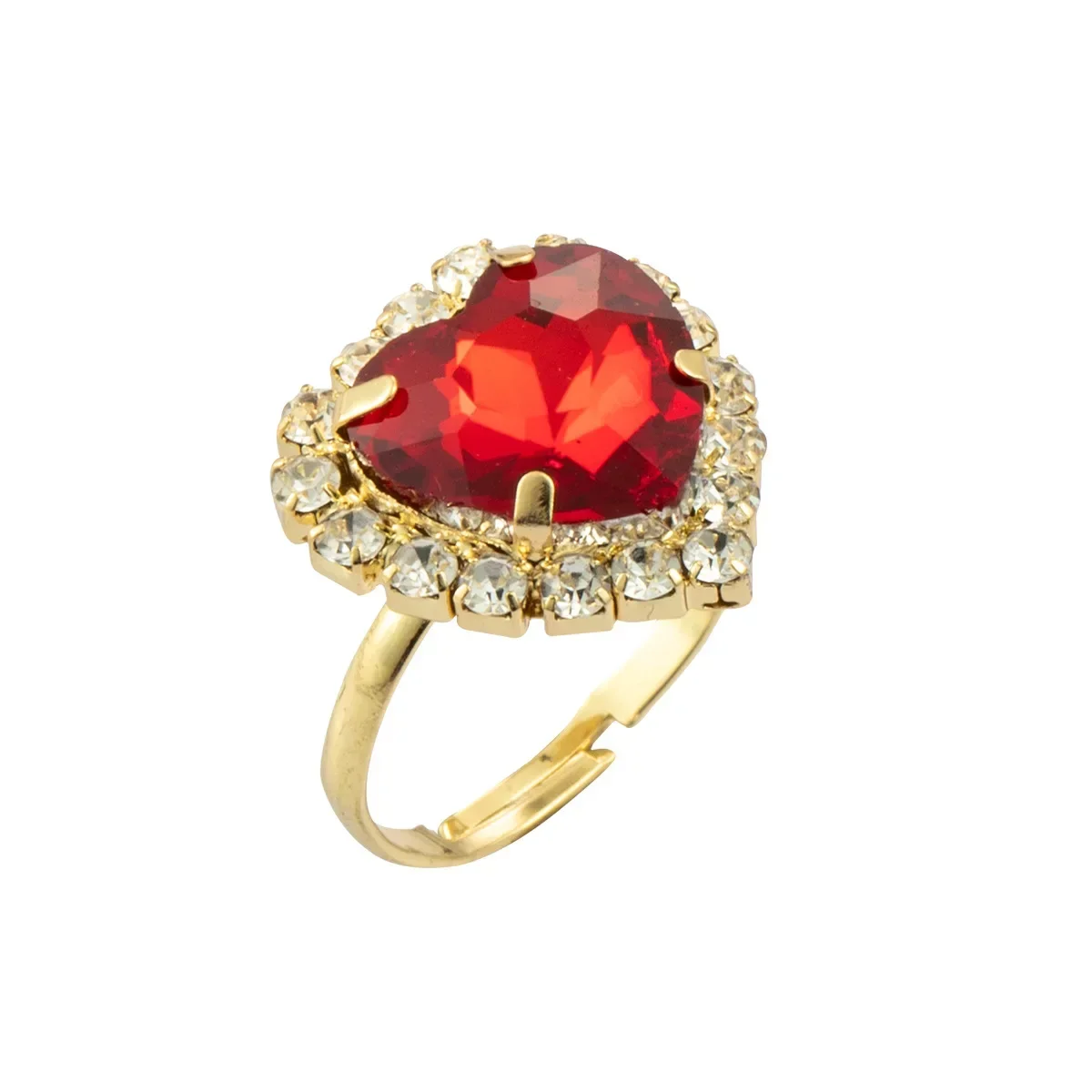 

2023 ME6 Ring Red Heart Colorful Crystal Ring fit Charming Bracelet Ladies DIY Exquisite Jewelry Gift for Girlfriend