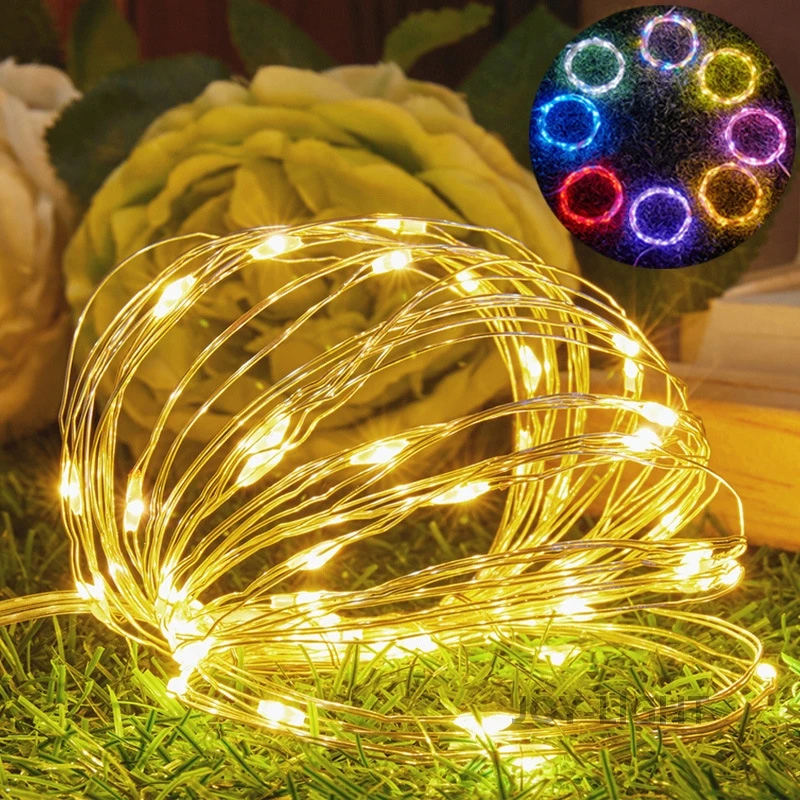 Battery powered 5m LED light bar Copper Wire stopper bar DIY Birthday Wedding Party Decoration 10 PCS led string lights decorative lights string lights led fairy lights