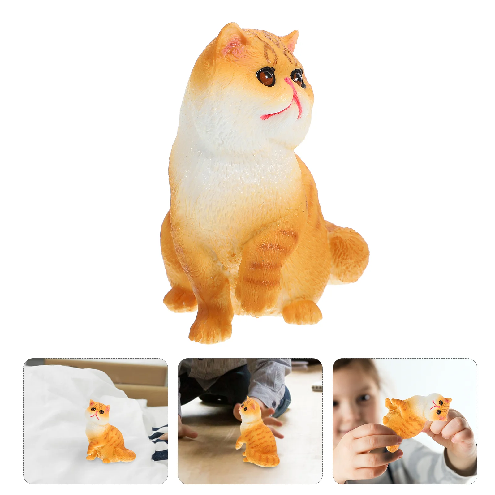 

Fake Cat Figurine Simulation Cat Figure Plastic Animal Model Simulation Animal Figurine Decor
