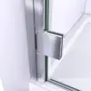 Lumen 34-35 in W by 72 in H Semi-Frameless Hinged Shower Door in Chrome Clear tempered glass shower door 4
