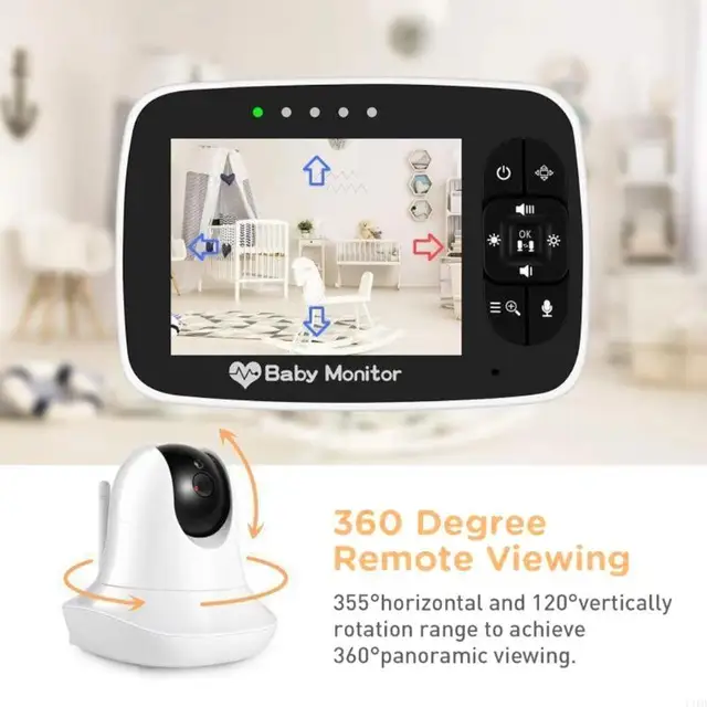 C1FB LCD Display Baby Nanny Security Camera IR intercom 5inch Babysitter 5