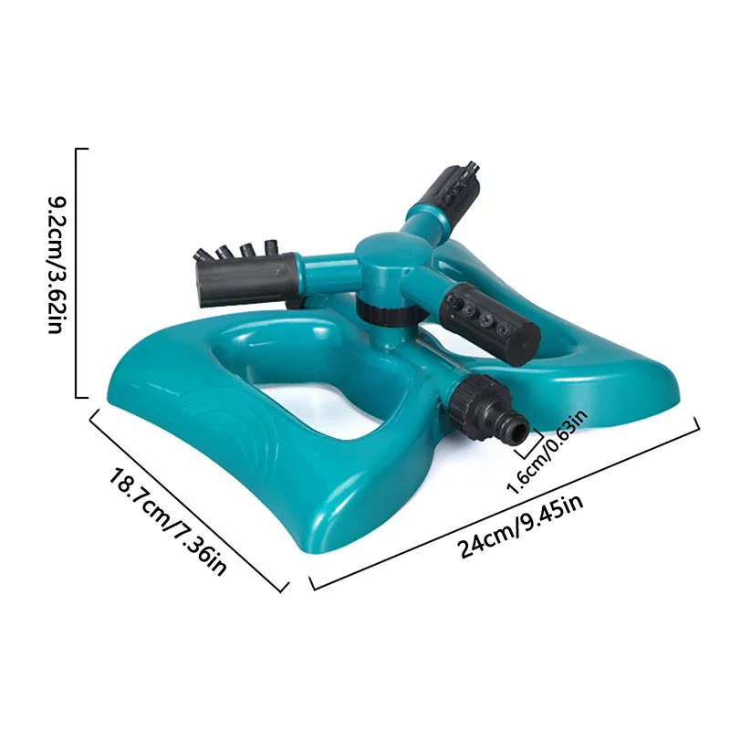 Three-prong 360 Degree Automatic Rotating Water Spray Sprinkler Nozzle Lawn Garden Watering Irrigation Supplies
