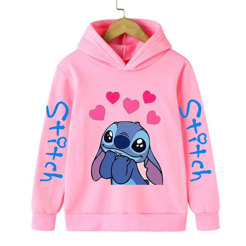 Funny Clothes Christmas Disney Stitch Hoodie Children Cartoon  Kid Girl Boy Lilo and Stitch Sweatshirt Hoody Baby Casual Top 5