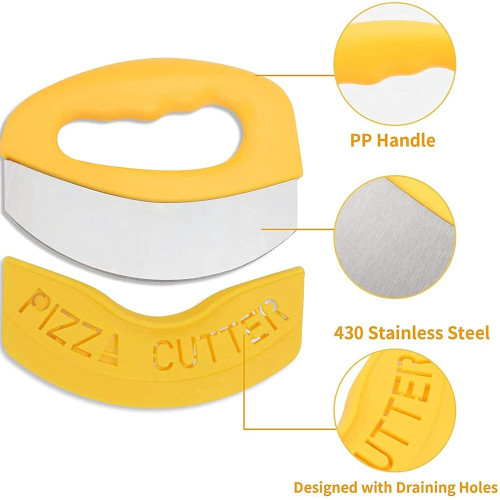 Large Pizza Cutter Rocker With Cover Pizza Cutting Knife With Stainless Steel Blade Pizzas Rocker/Slicer Tools 0877
