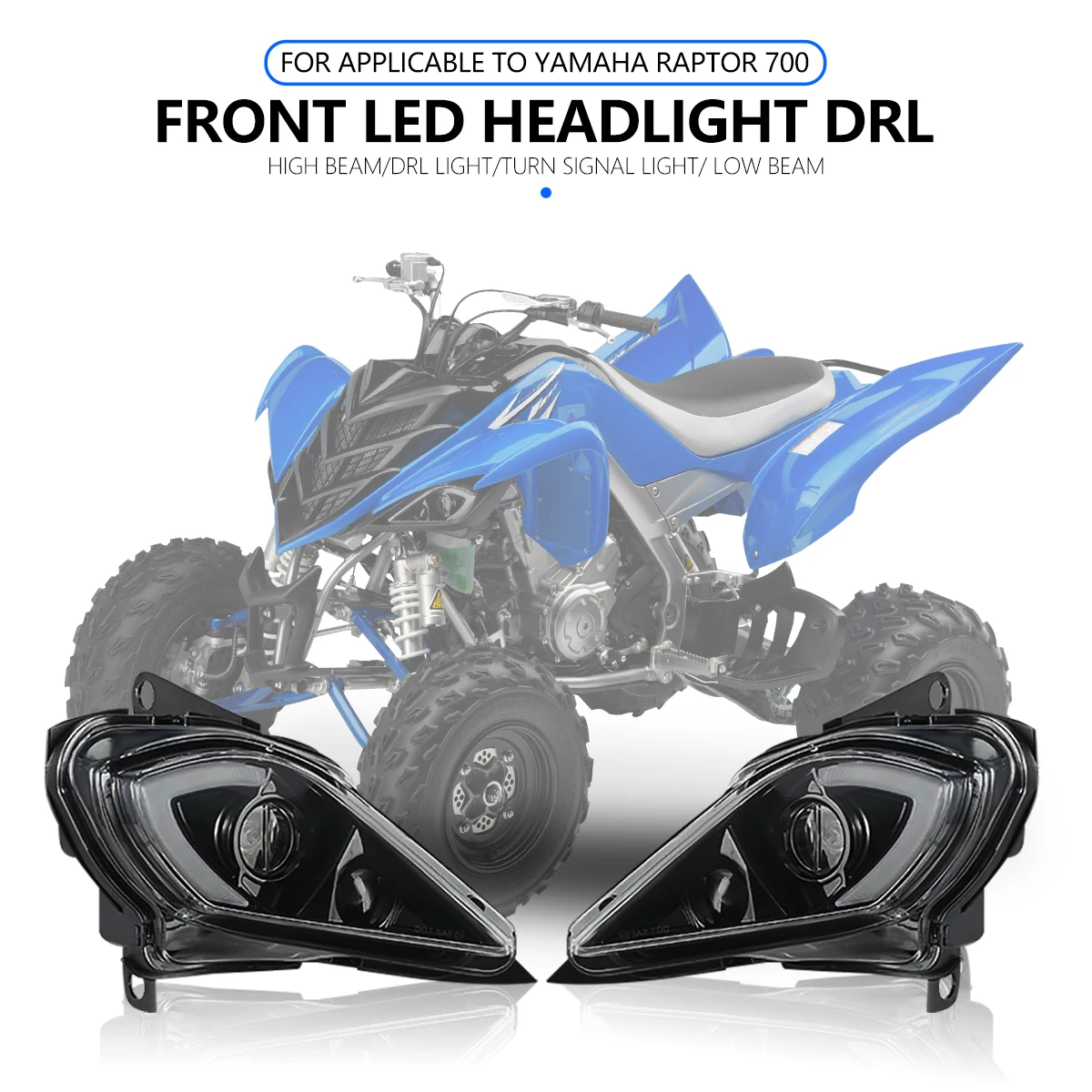 زوج مصابيح أمامية بتقنية DRL لمركبات ياماها رابتور...
