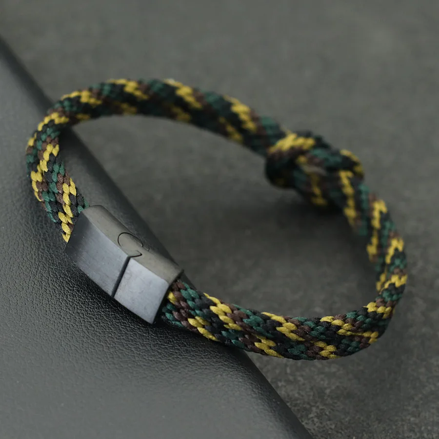 Noter stilvolle Knoten Armband für Männer Edelstahl abnehmbare Magnets chnalle Strand nautische Atmosphäre Braslet Pulsera Cuerda Bohemia – Detail 9